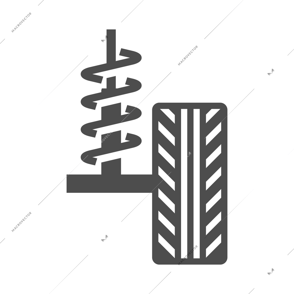 Auto service composition with isolated car maintenance monochrome icon on blank background vector illustration