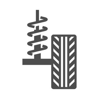 Auto service composition with isolated car maintenance monochrome icon on blank background vector illustration