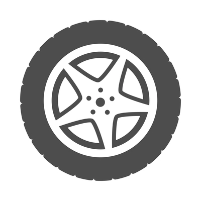 Auto service composition with isolated car maintenance monochrome icon on blank background vector illustration