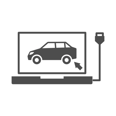 Auto service composition with isolated car maintenance monochrome icon on blank background vector illustration