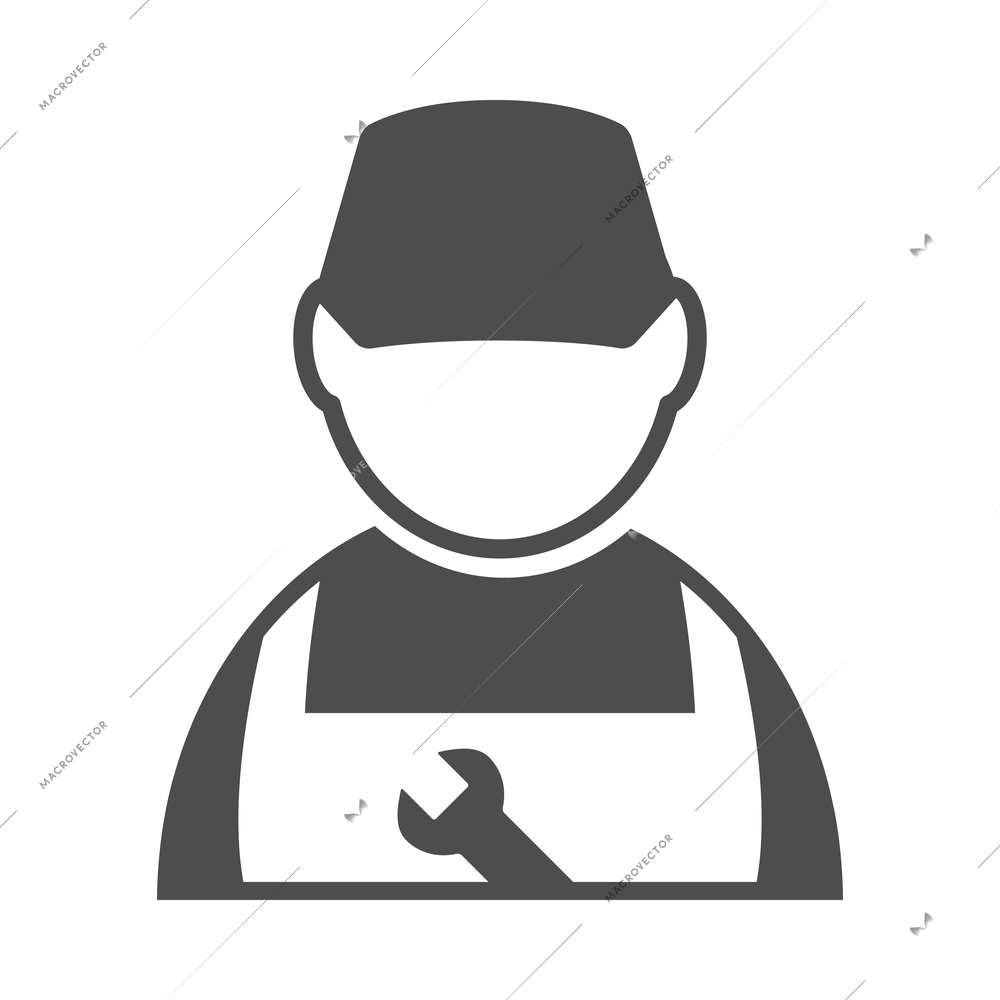 Auto service composition with isolated car maintenance monochrome icon on blank background vector illustration