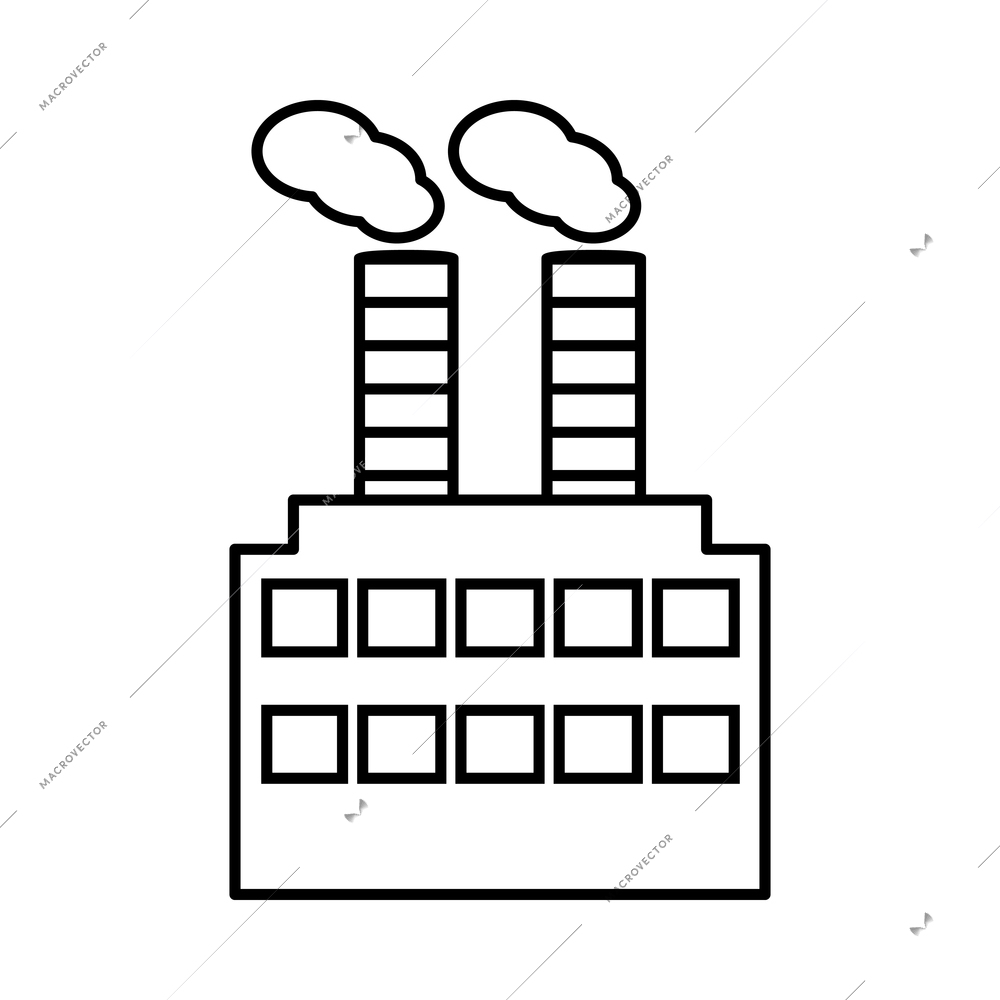 Energy power industry design elements composition with isolated outline icon on blank background vector illustration