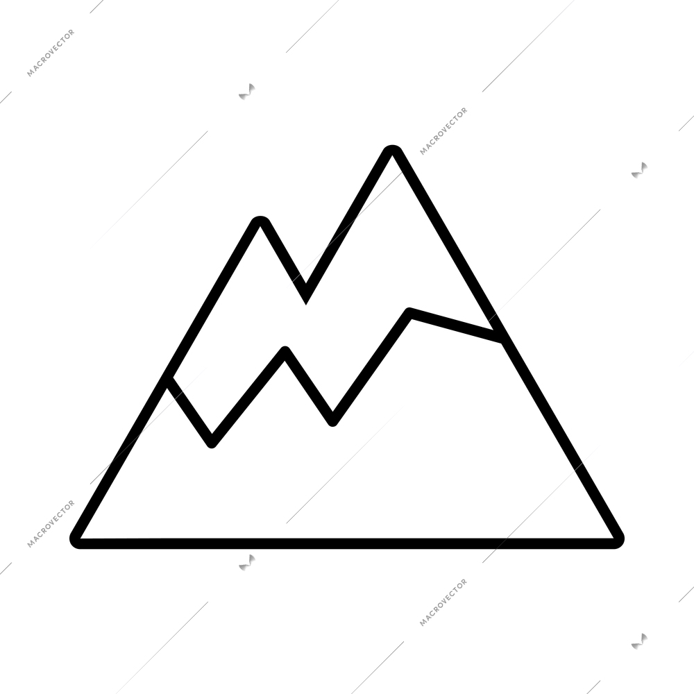 Camping composition with isolated monochrome adventure icon with outline on blank background vector illustration