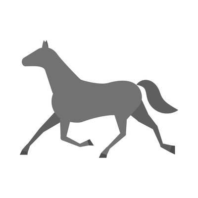 Horse silhouette composition with isolated icon of horse on blank background vector illustration