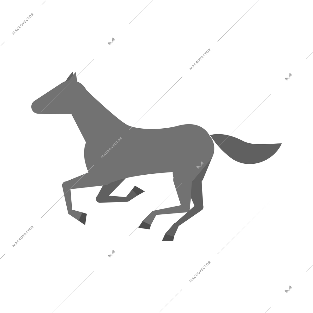 Horse silhouette composition with isolated icon of horse on blank background vector illustration