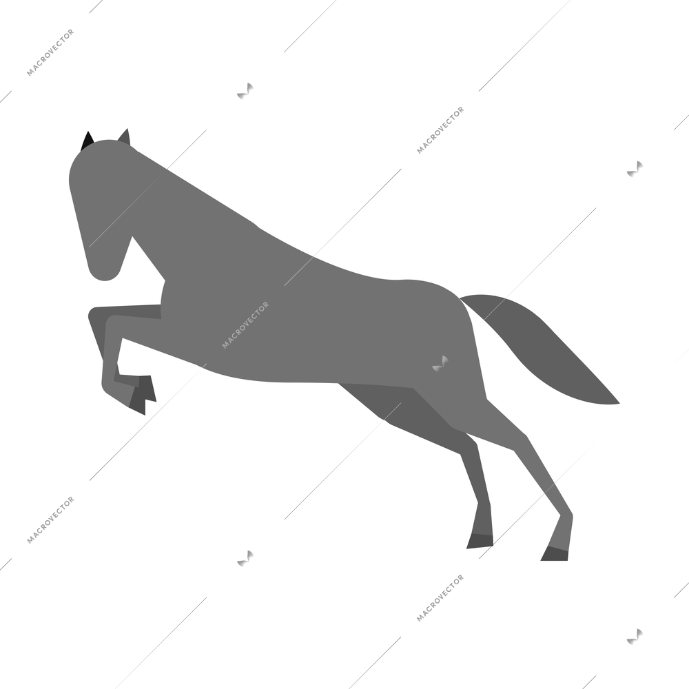 Horse silhouette composition with isolated icon of horse on blank background vector illustration