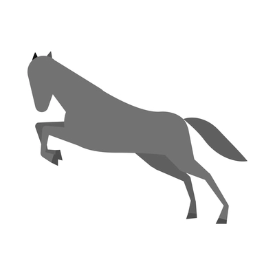 Horse silhouette composition with isolated icon of horse on blank background vector illustration