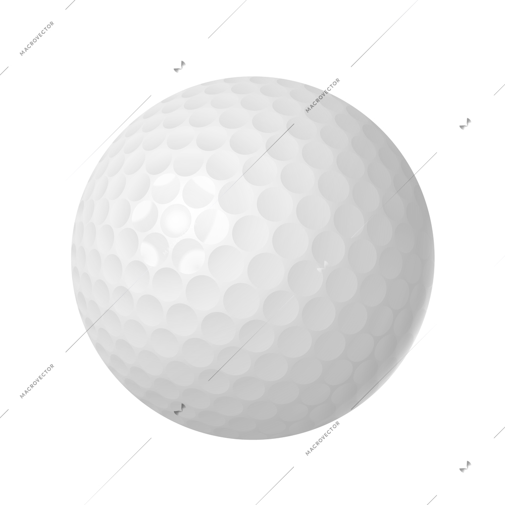 Golf ball over white isolated vector illustration