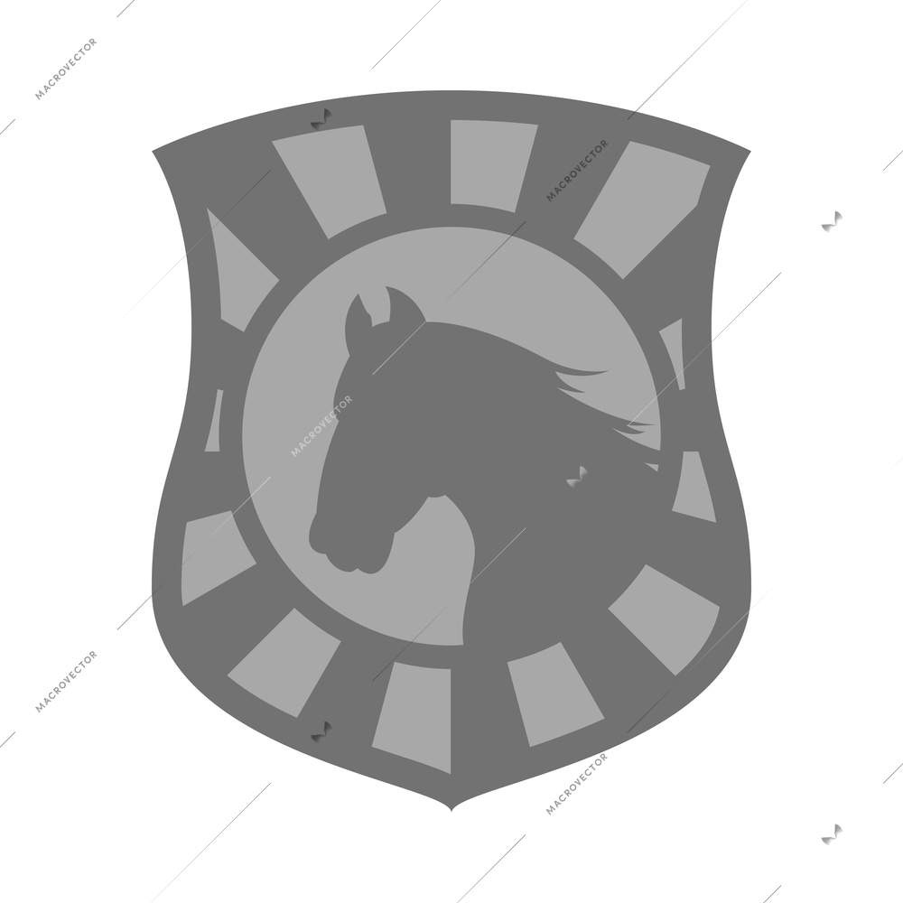 Horse icons composition with isolated image of horse emblem on blank background vector illustration