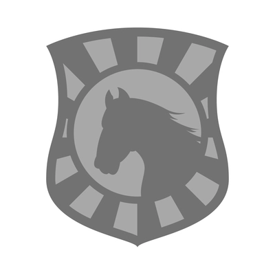 Horse icons composition with isolated image of horse emblem on blank background vector illustration