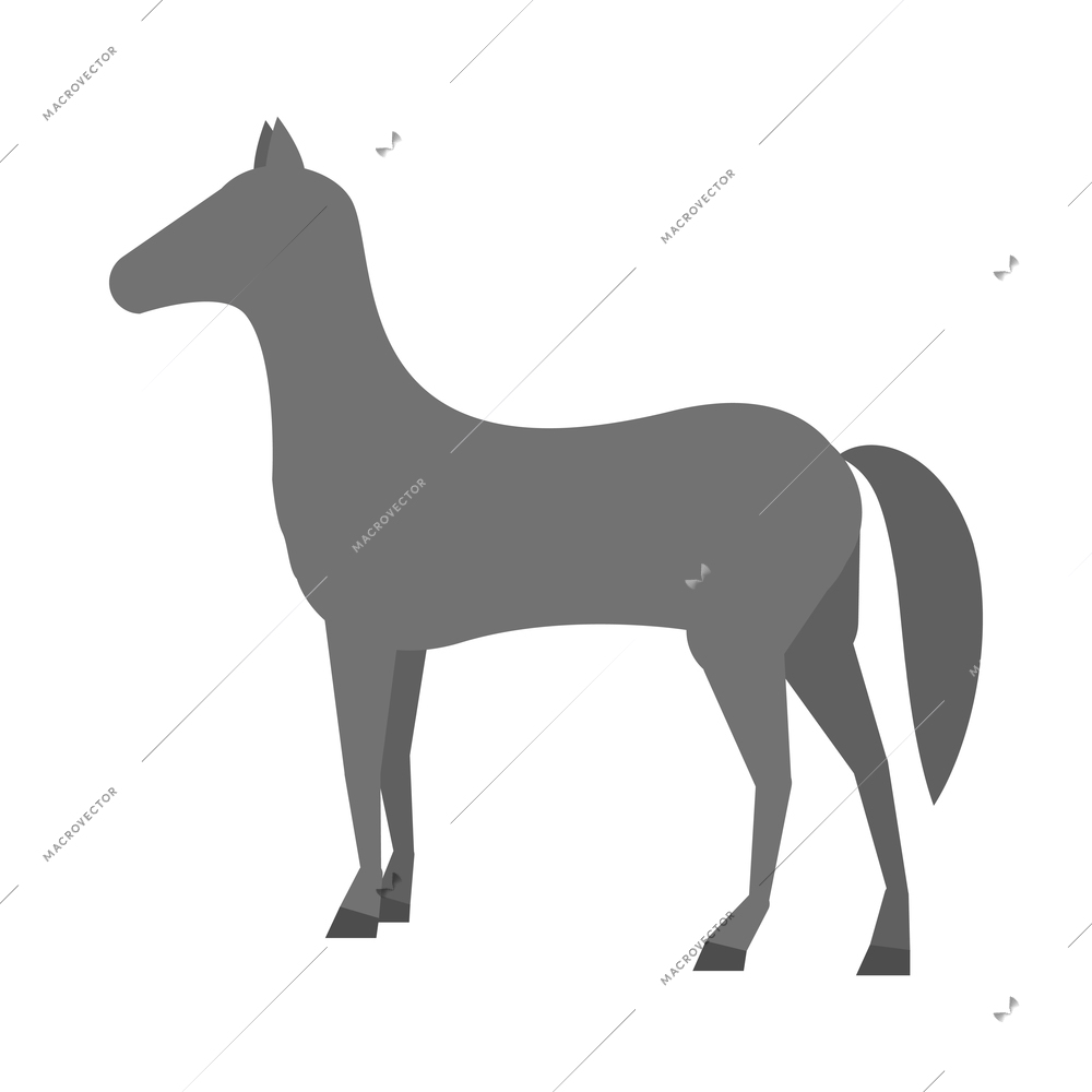 Horse silhouette composition with isolated icon of horse on blank background vector illustration