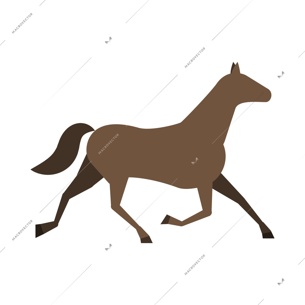 Horse composition with isolated icon of horse on blank background vector illustration