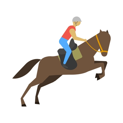 Horse composition with isolated icon of horse with rider on blank background vector illustration