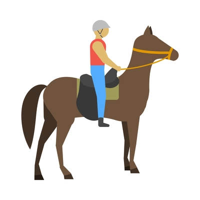 Horse composition with isolated icon of horse with rider on blank background vector illustration
