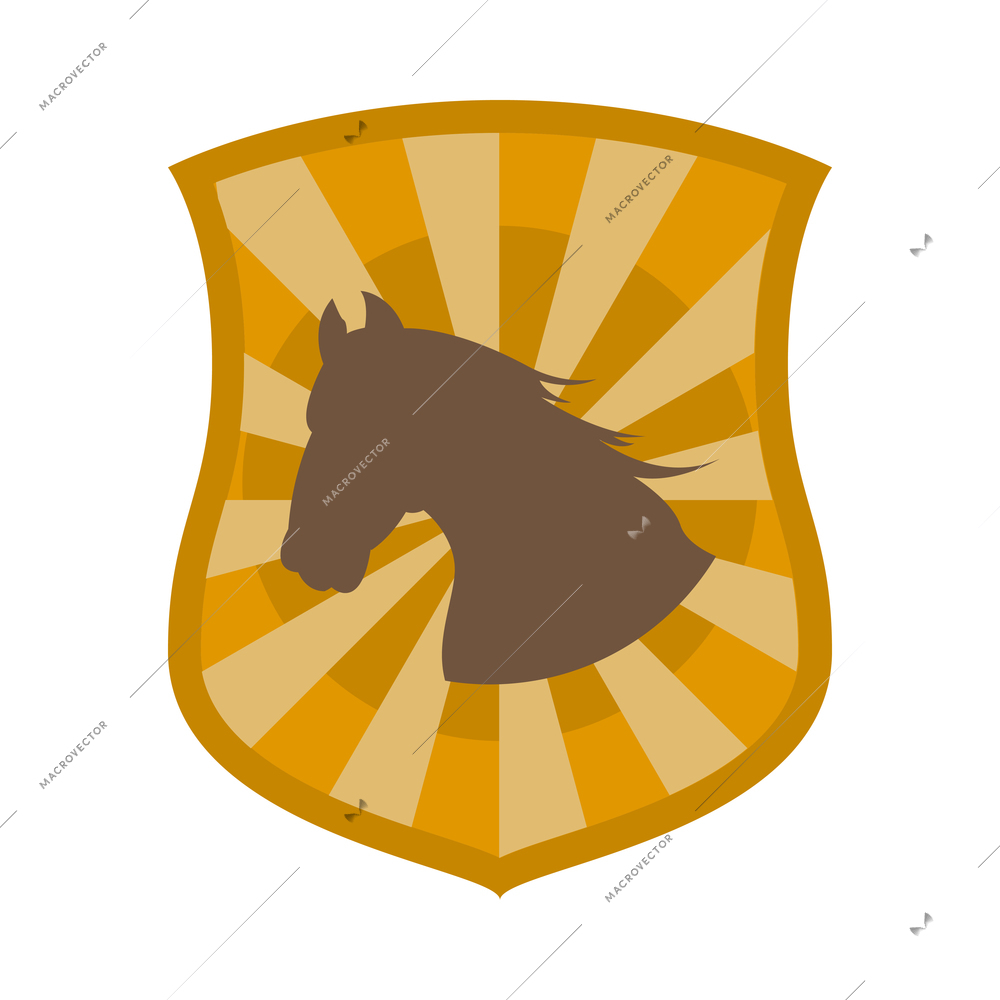 Horse icons composition with isolated image of horse emblem on blank background vector illustration