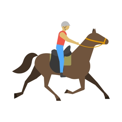 Horse composition with isolated icon of horse with rider on blank background vector illustration