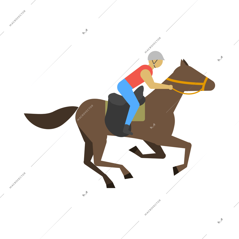 Horse composition with isolated icon of horse with rider on blank background vector illustration