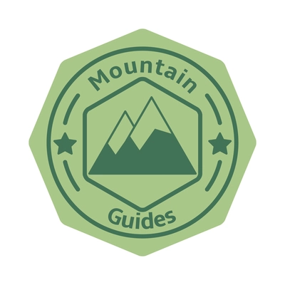 Camping emblem with isolated round composition of editable text and outdoor adventure icons vector illustration