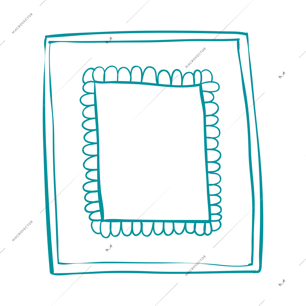 Composition with doodle style hand drawn frames and design elements for decoration with flowers isolated vector illustration