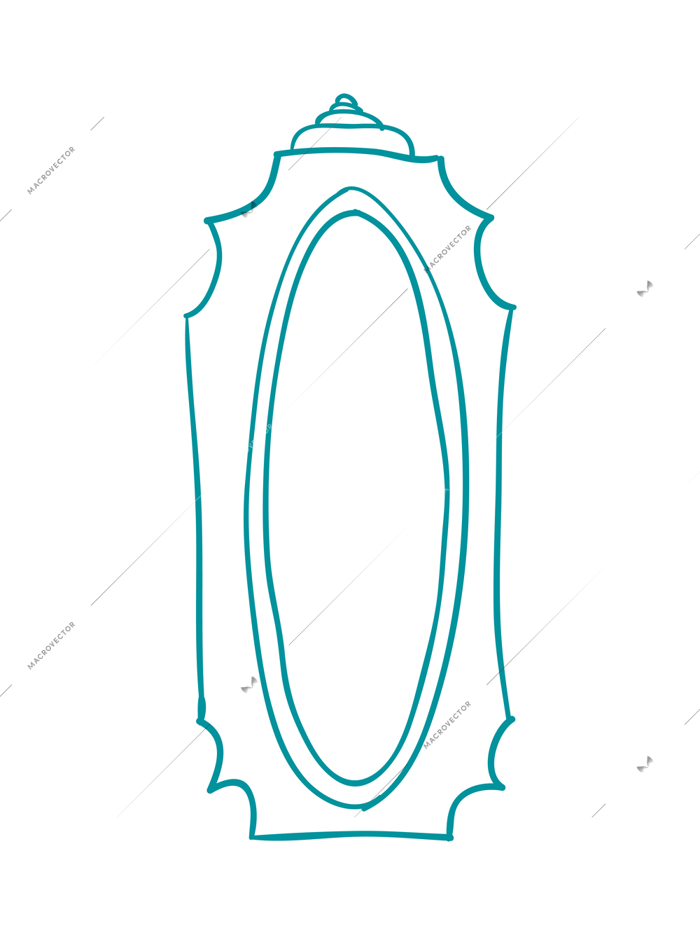 Composition with doodle style hand drawn frames and design elements for decoration with flowers isolated vector illustration