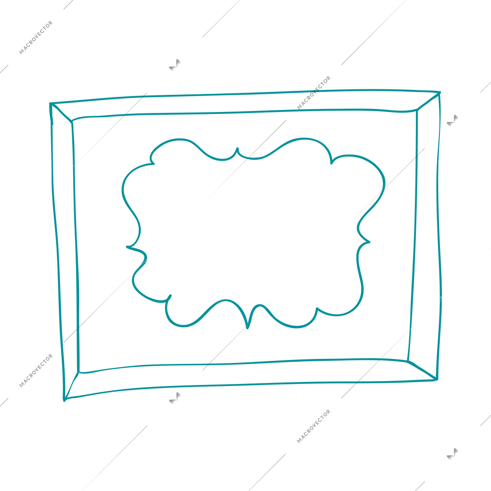 Composition with doodle style hand drawn frames and design elements for decoration with flowers isolated vector illustration