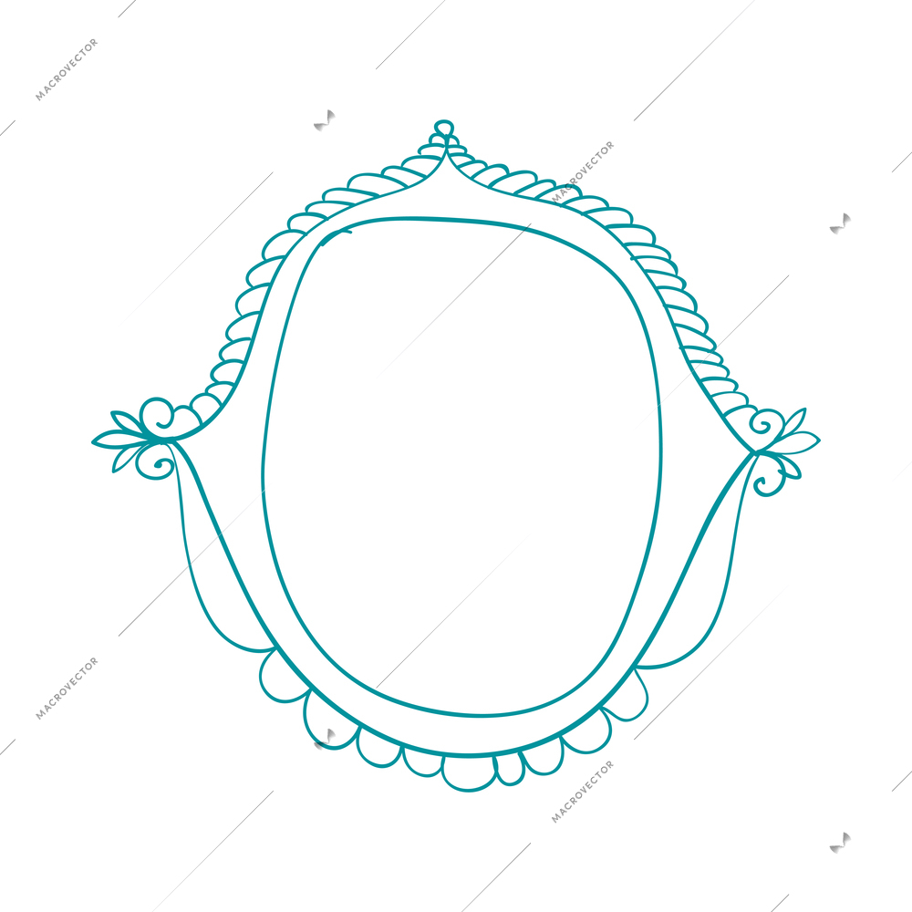 Composition with doodle style hand drawn frames and design elements for decoration with flowers isolated vector illustration