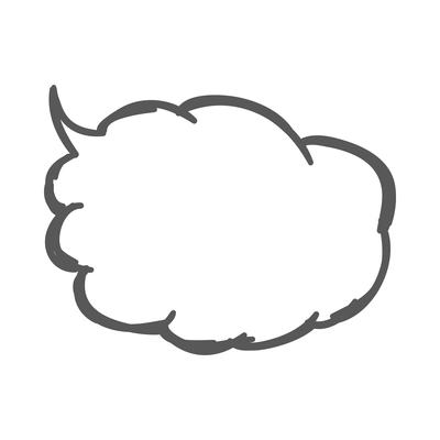 Doodle comic speech bubble composition with isolated image of empty sketch style chat cloud vector illustration