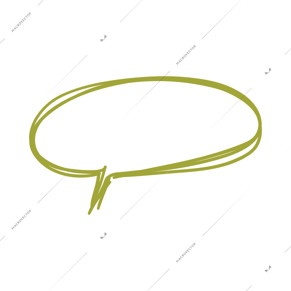 Doodle comic speech bubble composition with isolated image of empty sketch style chat cloud vector illustration