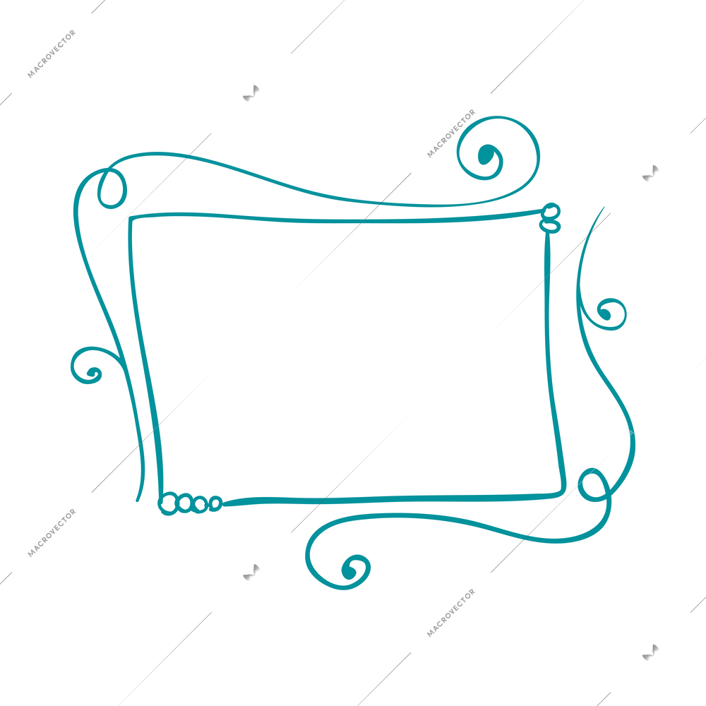 Composition with doodle style hand drawn frames and design elements for decoration with flowers isolated vector illustration