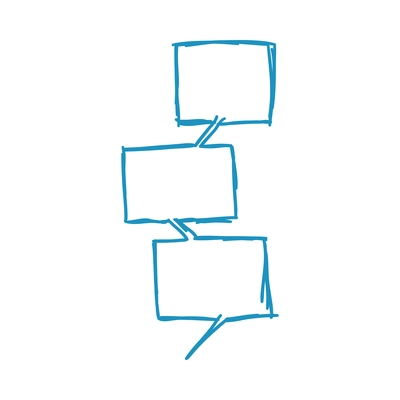 Doodle comic speech bubble composition with isolated image of empty sketch style chat cloud vector illustration