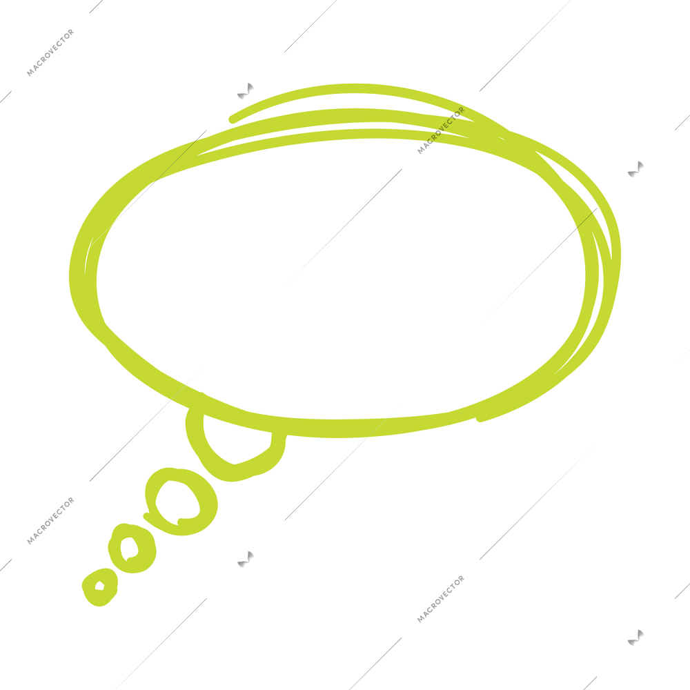 Doodle comic speech bubble composition with isolated image of empty sketch style chat cloud vector illustration