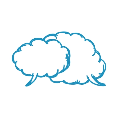 Doodle comic speech bubble composition with isolated image of empty sketch style chat cloud vector illustration