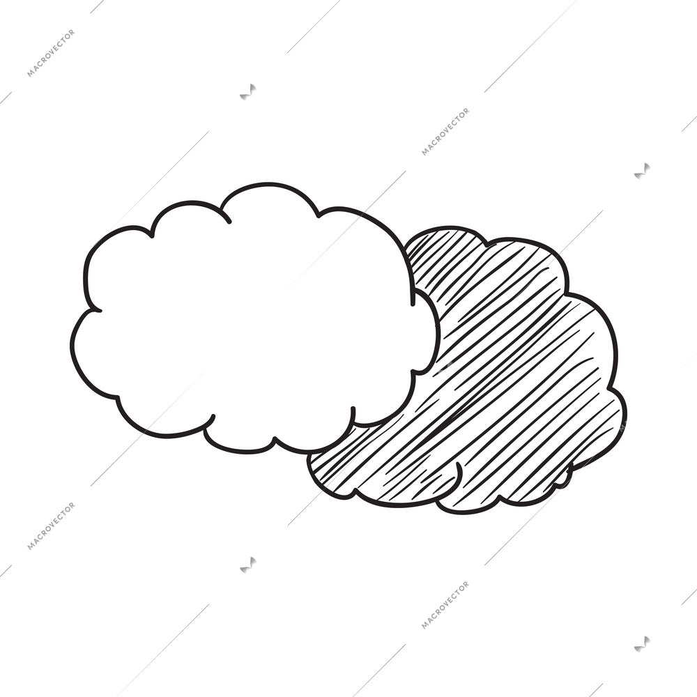 Doodle social media composition with isolated sketch style monochrome image vector illustration