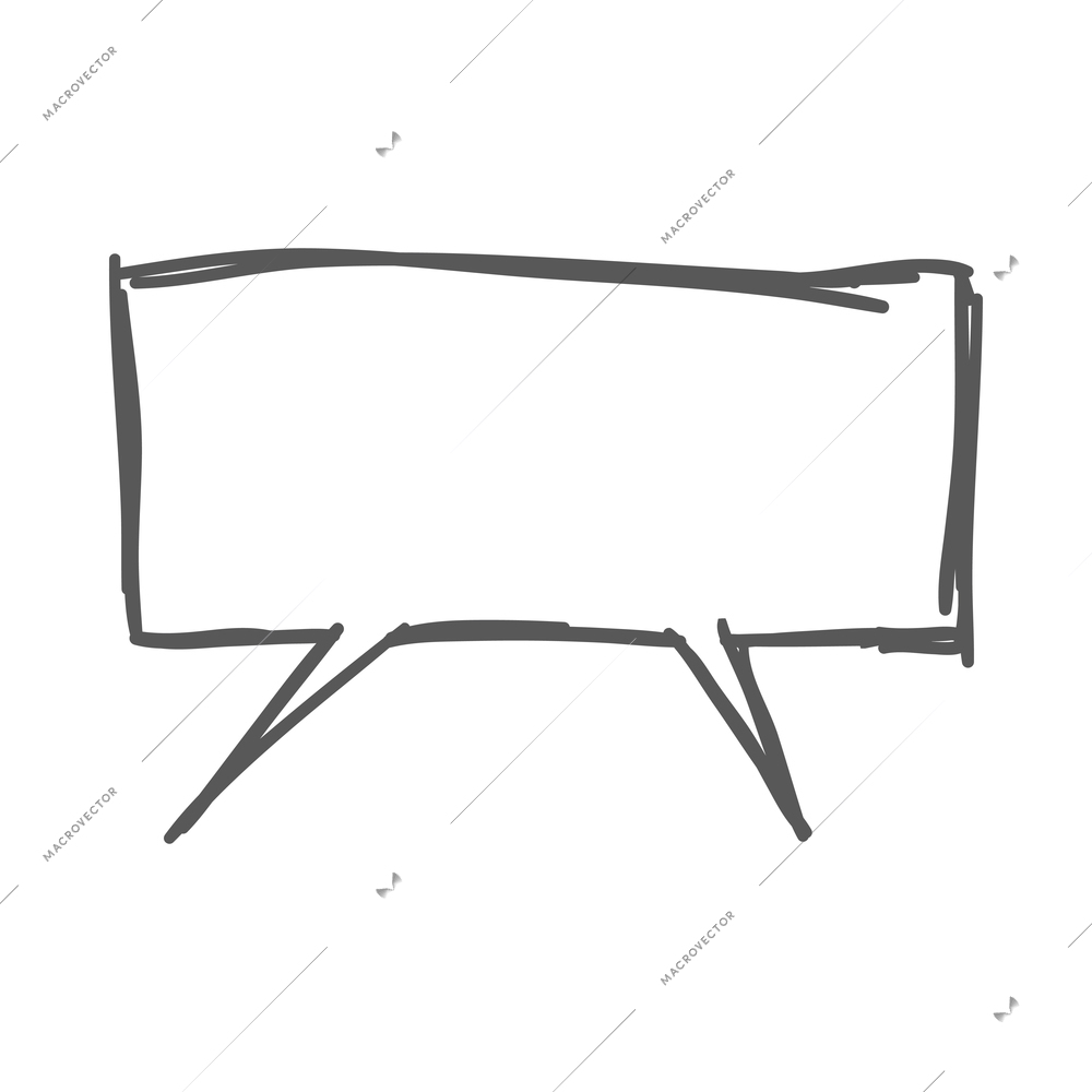 Doodle comic speech bubble composition with isolated image of empty sketch style chat cloud vector illustration