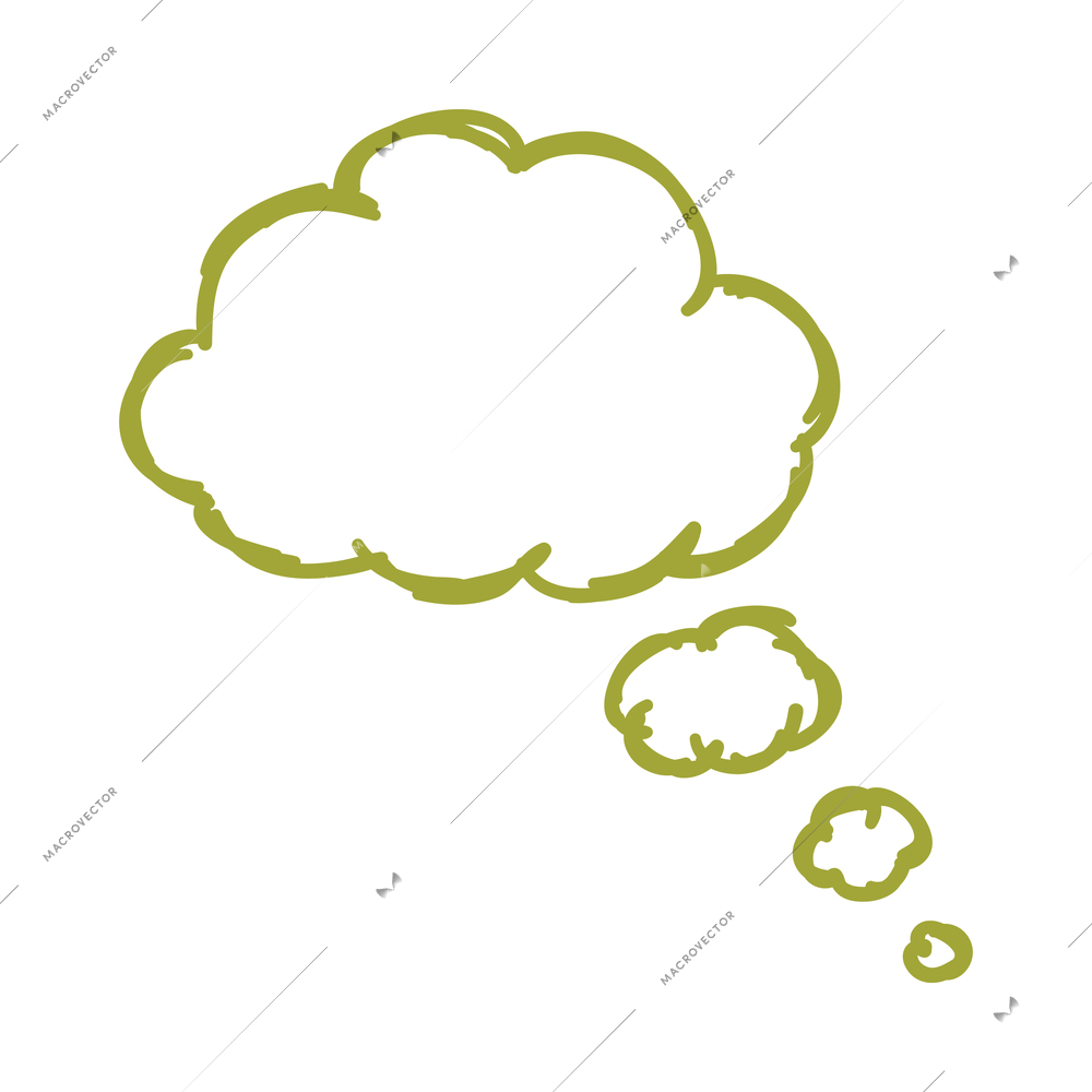 Doodle comic speech bubble composition with isolated image of empty sketch style chat cloud vector illustration