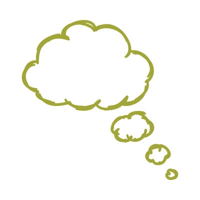 Doodle comic speech bubble composition with isolated image of empty sketch style chat cloud vector illustration