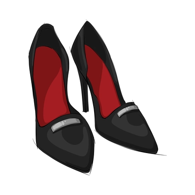 Fashion shoes composition with isolated image of fashionable female shoes vector illustration