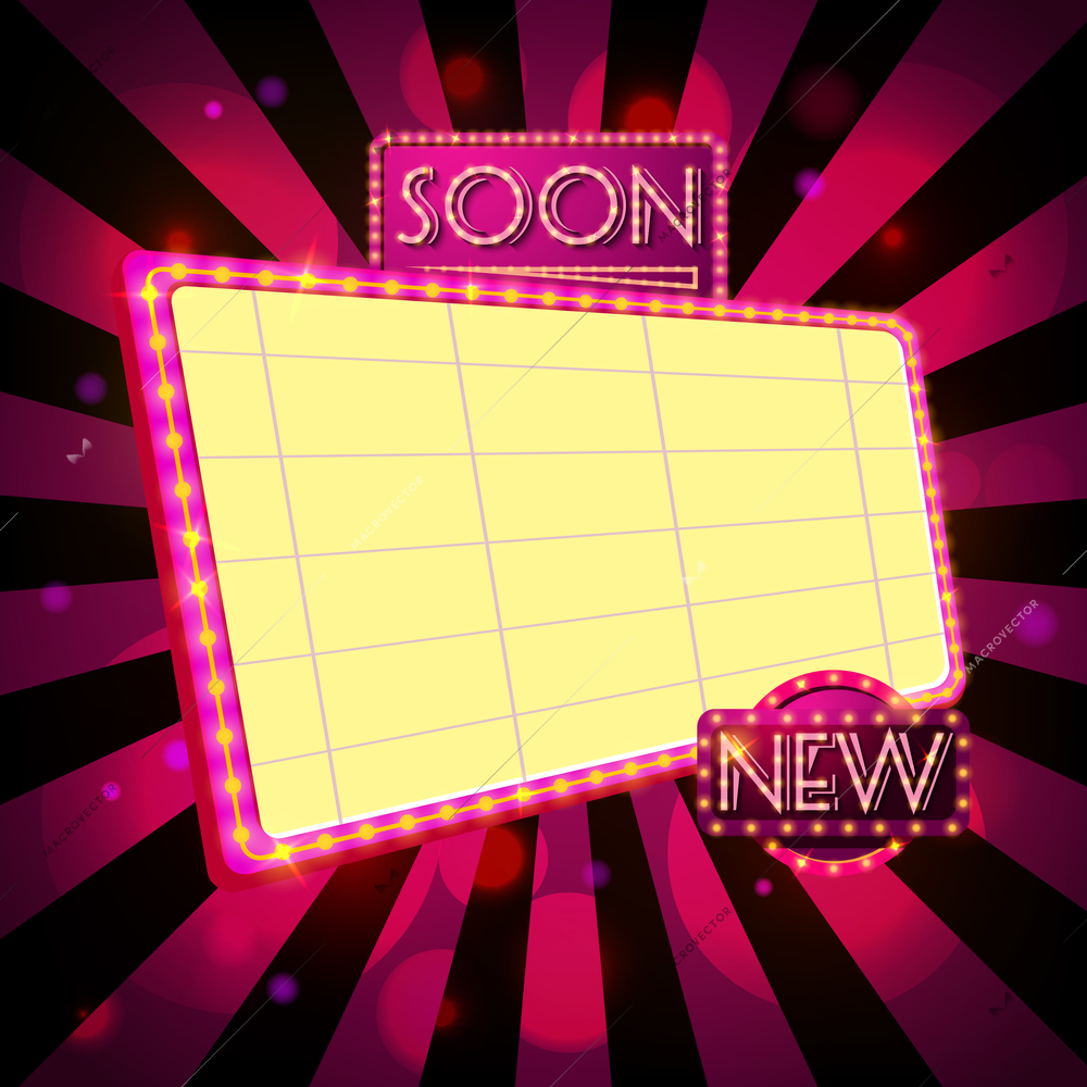 Retro billboard ad background template vector illustration