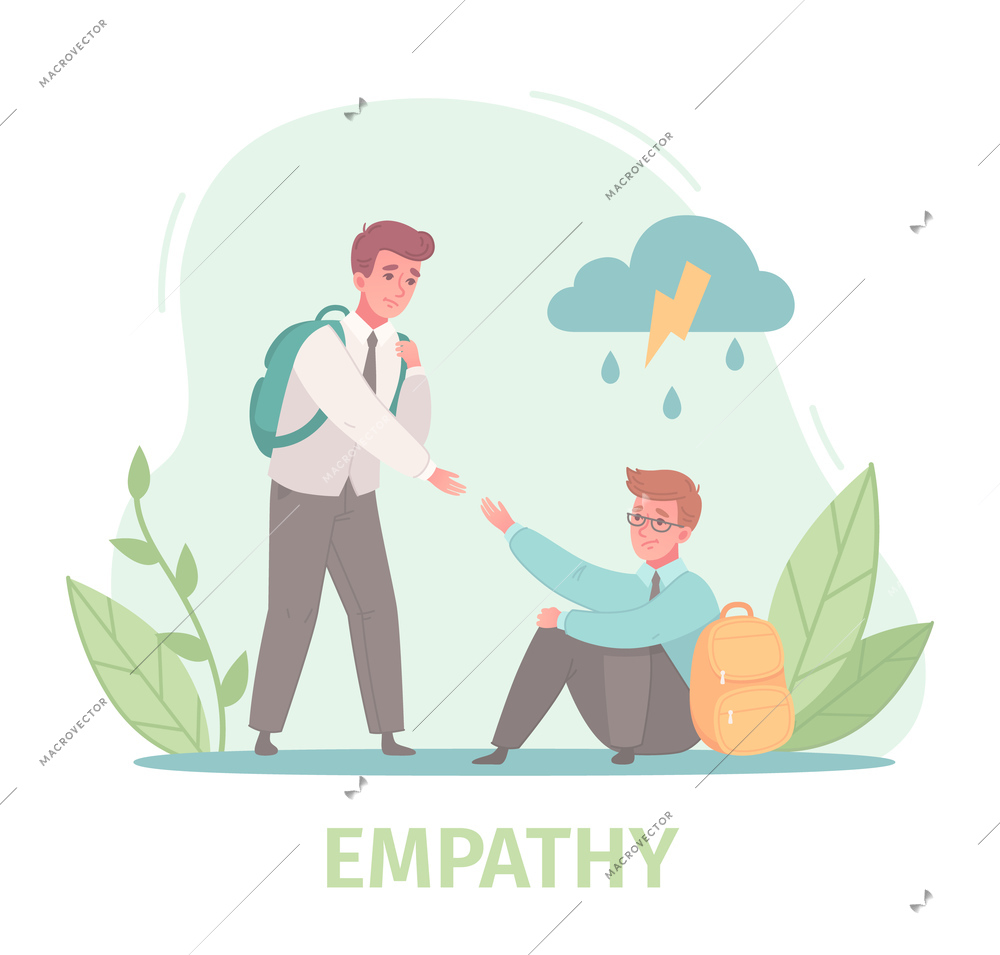 Empathy Characters Cartoon Composition Male Friends Vector Illustration  89619 | Macrovector