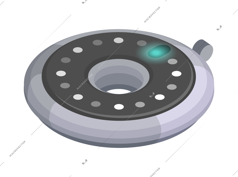 Wearable technology isometric composition with isolated image of smart gadget on blank background vector illustration