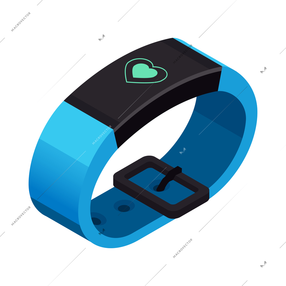 Wearable technology isometric composition with isolated image of smart gadget on blank background vector illustration