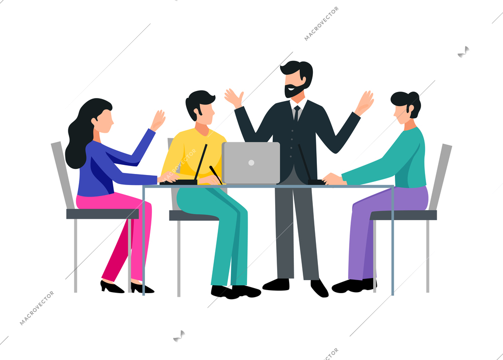 Education online learning school training composition with isolated human characters of students having classes vector illustration