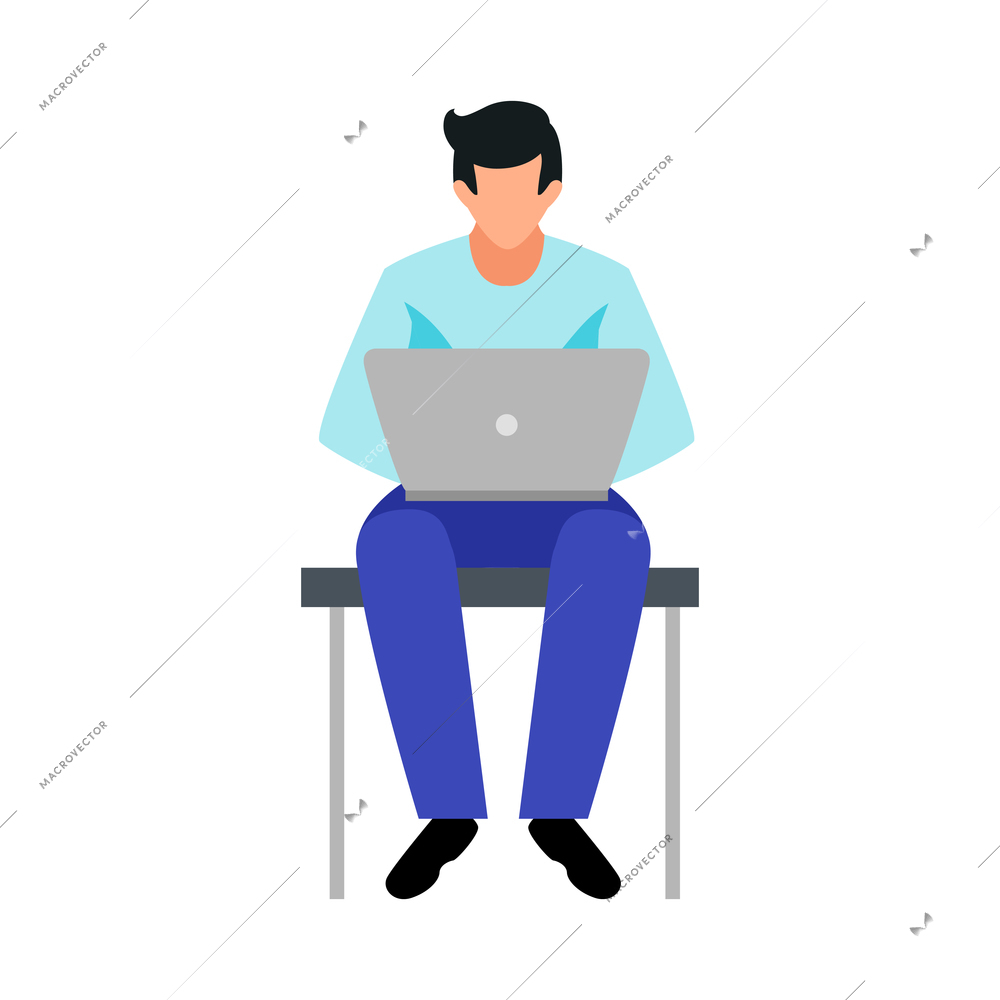 Education online learning school training composition with isolated human character of student vector illustration