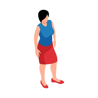 Isometric women poses composition with isolated female character posture on blank background vector illustration