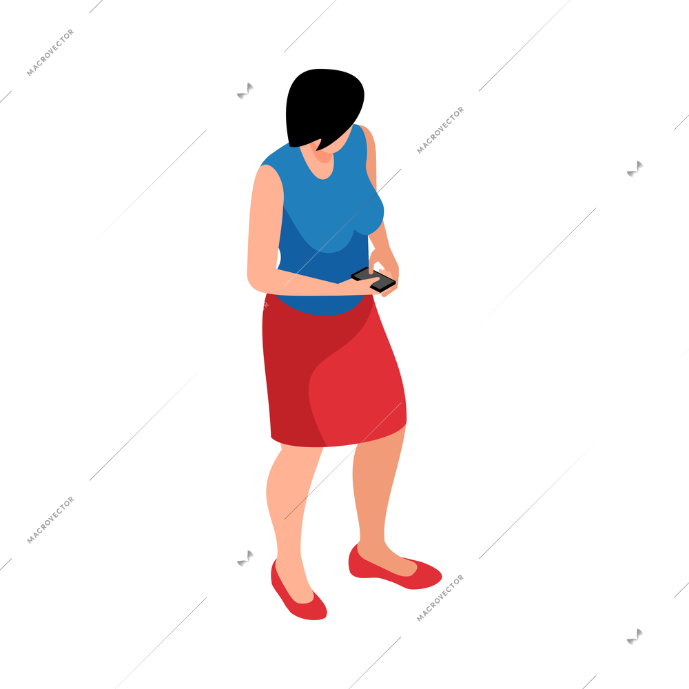 Isometric women poses composition with isolated female character posture on blank background vector illustration