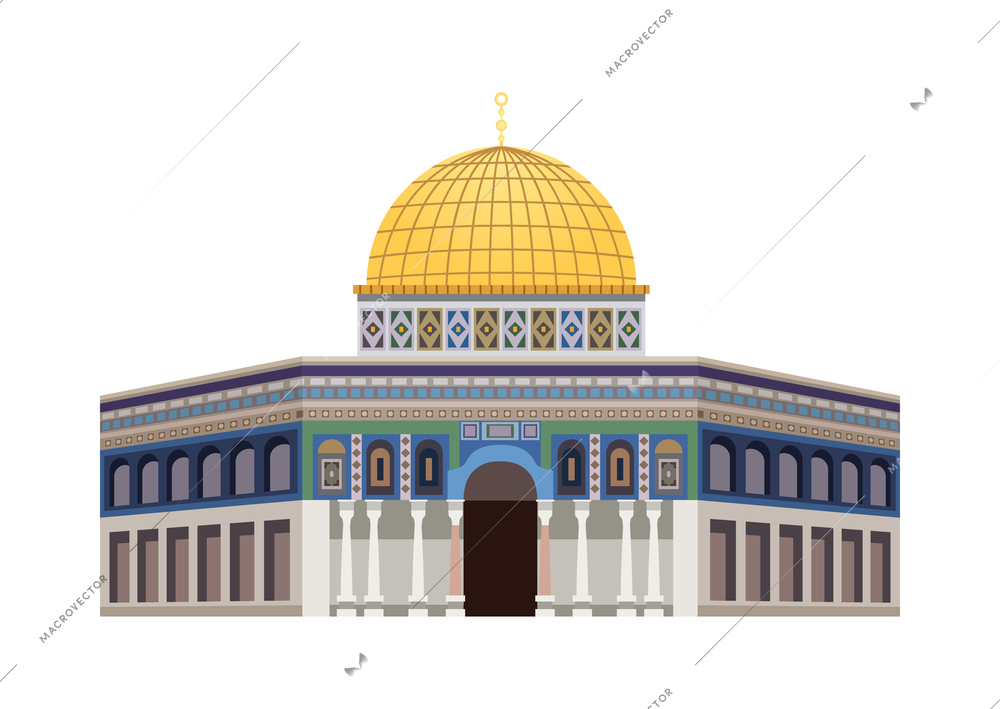 Israel tourism travel composition with isolated traditional culture image on blank background vector illustration