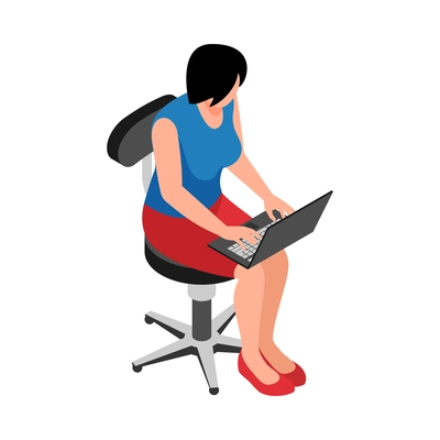 Isometric women poses composition with isolated female character posture on blank background vector illustration