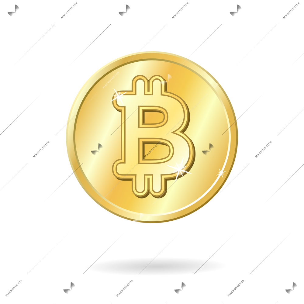 Bitcoin currency sign isolated icon vector illustration