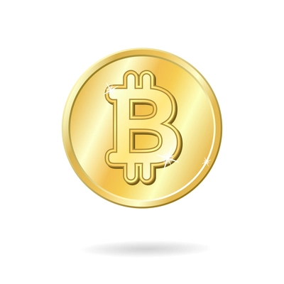 Bitcoin currency sign isolated icon vector illustration