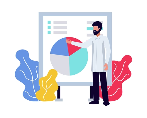 Pharmaceutic laboratory research chemistry scientists composition with human characters and lab equipment vector illustration